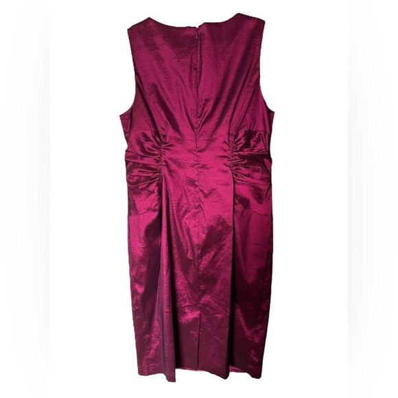 043. Anthropologie Adrianna Papell 16 Taffeta Plum Mother of the Bride Gown - Picture 9 of 10